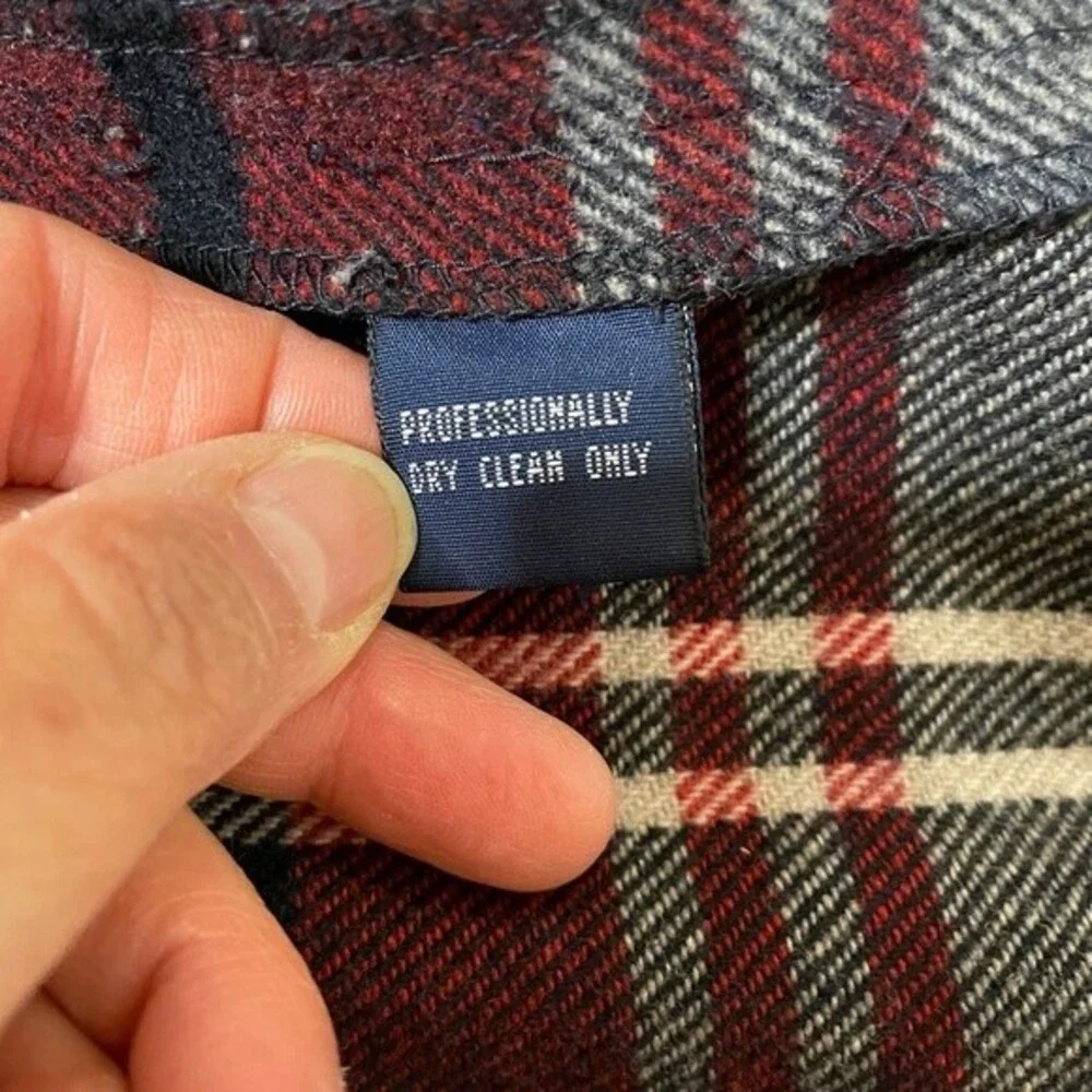 Wool Nautica Plaid Zip Up Oversized Women's Shacket Jacket Shirt Size 10